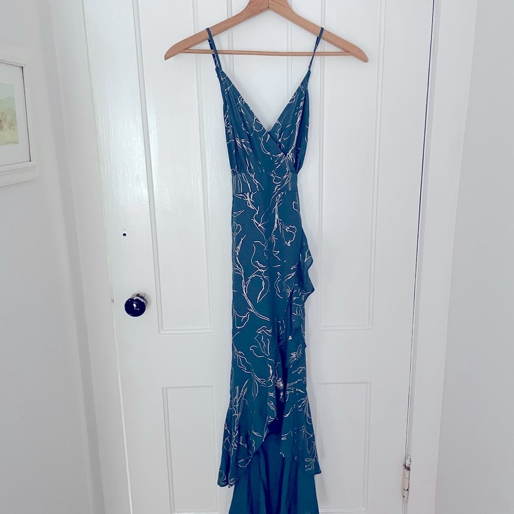 Charmed Hearts high-low floral wrap dress